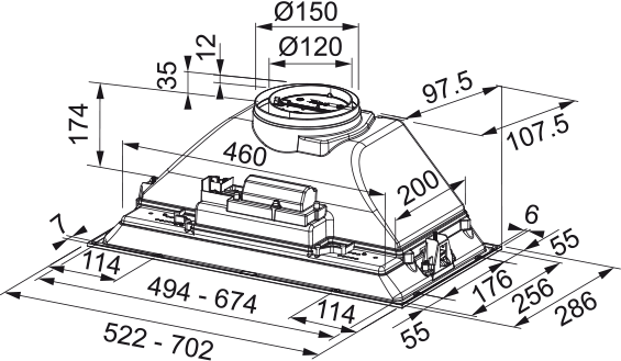 ASPİRATÖR BOX FBI 525 GR FRANKE 305.0599.532